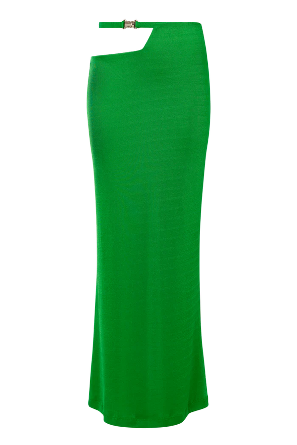 Lama Jouni - Buckle Straight Strap Skirt - Green