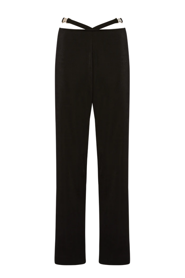 Lama Jouni - Buckle Strap Pants - Black