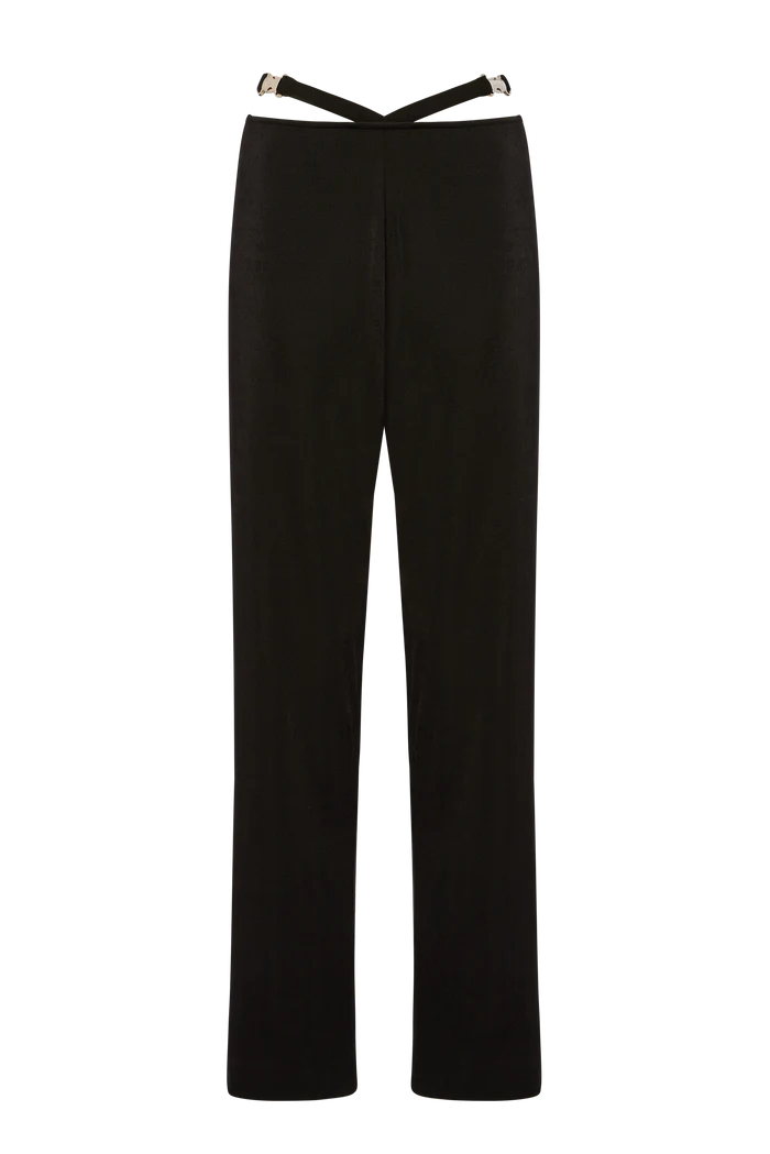 Lama Jouni - Buckle Strap Pants - Black