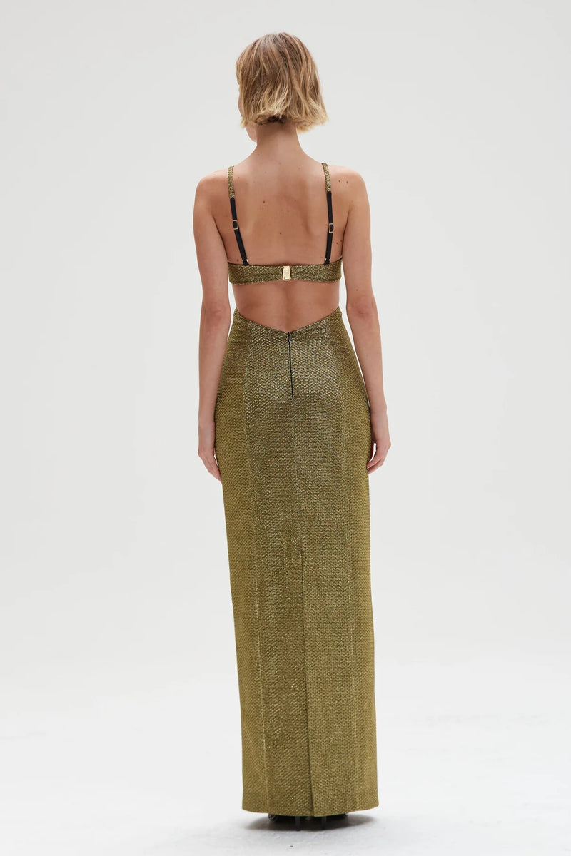 Patbo - Golden Weave Gown - Gold