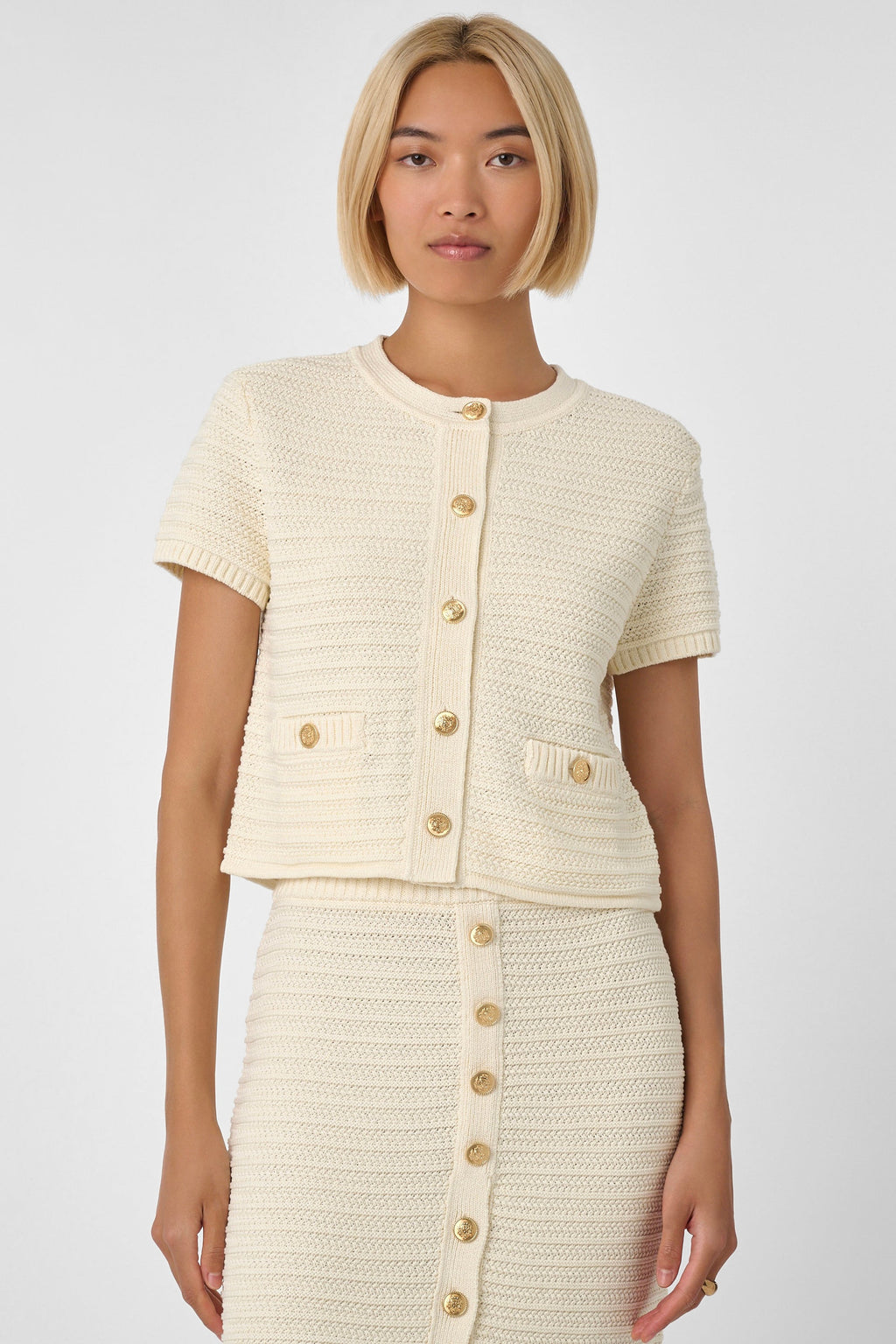 Toccin - Tilly Short Sleeve Cardigan - Ivory
