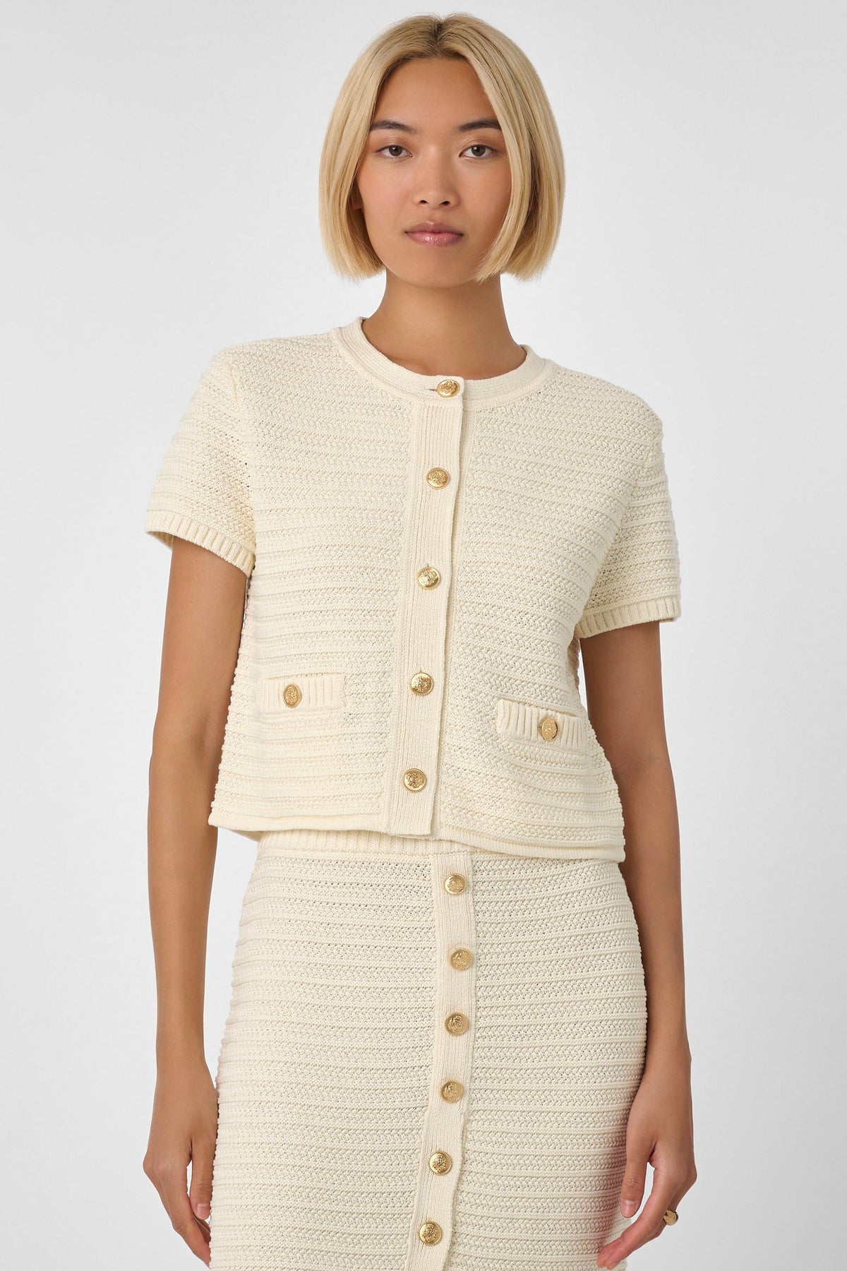 Toccin - Tilly Short Sleeve Cardigan - Ivory