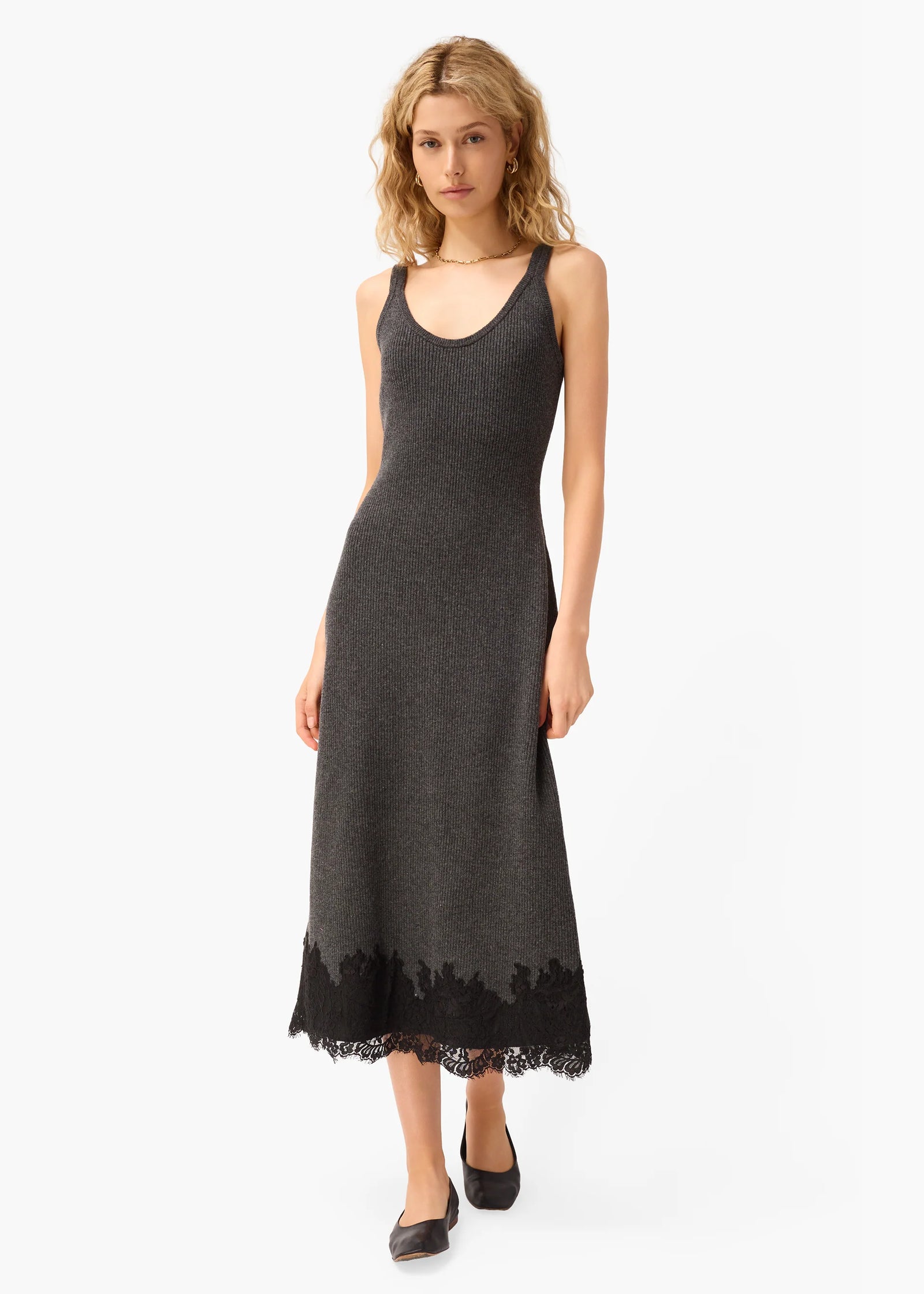 Cami NYC - Una Knit Midi Dress - Carbon Cami NYC - Una Knit Midi Dress - Carbon