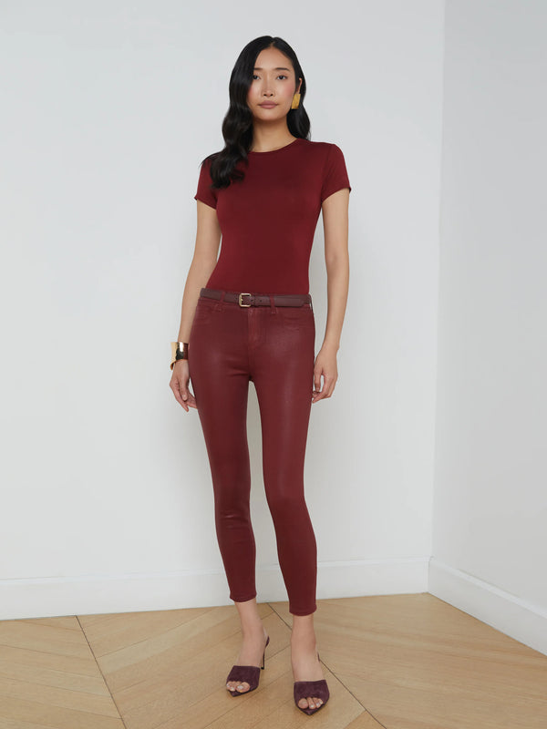 L'agence - Margot Coated Skinny Jean - Syrah