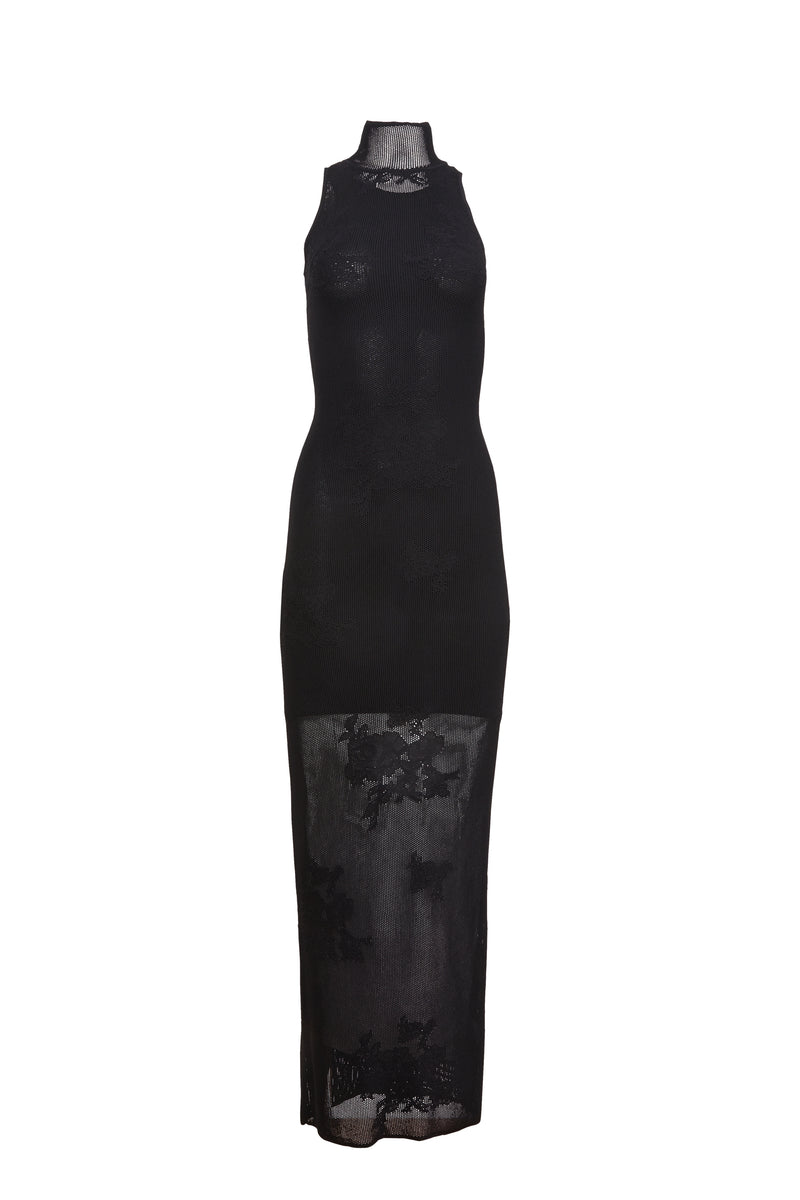 Fleur Du Mal - Lace Pointelle Knit Racer Dress - Black Fleur Du Mal - Lace Pointelle Knit Racer Dress - Black