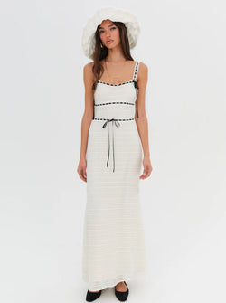 For Love & Lemons - Mayfair Crochet Maxi Dress - White