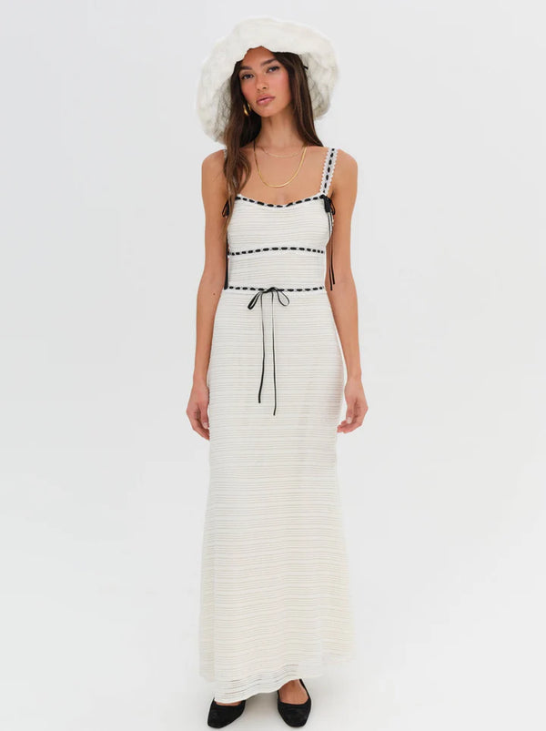 For Love & Lemons - Mayfair Crochet Maxi Dress - White
