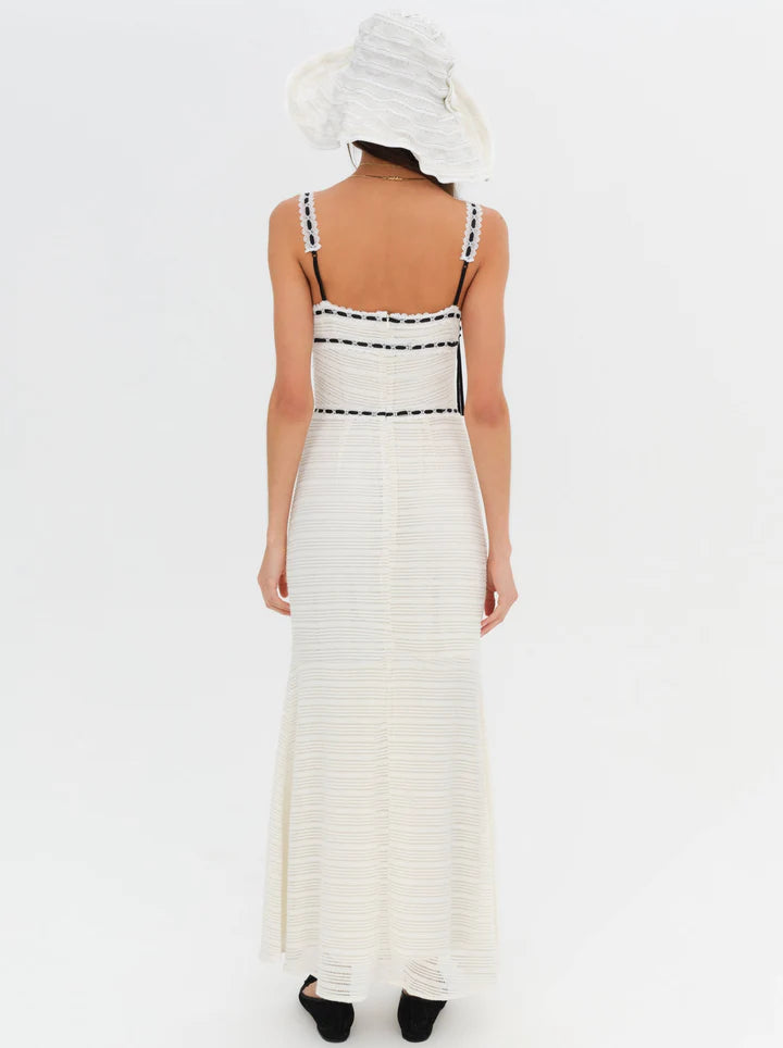 For Love & Lemons - Mayfair Crochet Maxi Dress - White