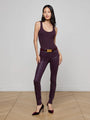L'agence - Marguerite Coated Skinny Jean - Dark Malbec Coated