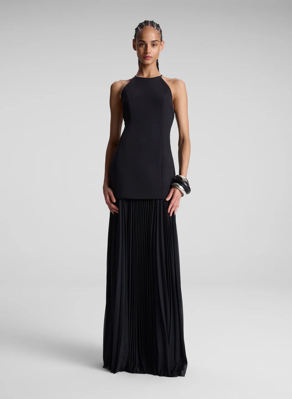 A.L.C - Lana Pleated Maxi Dress - Black