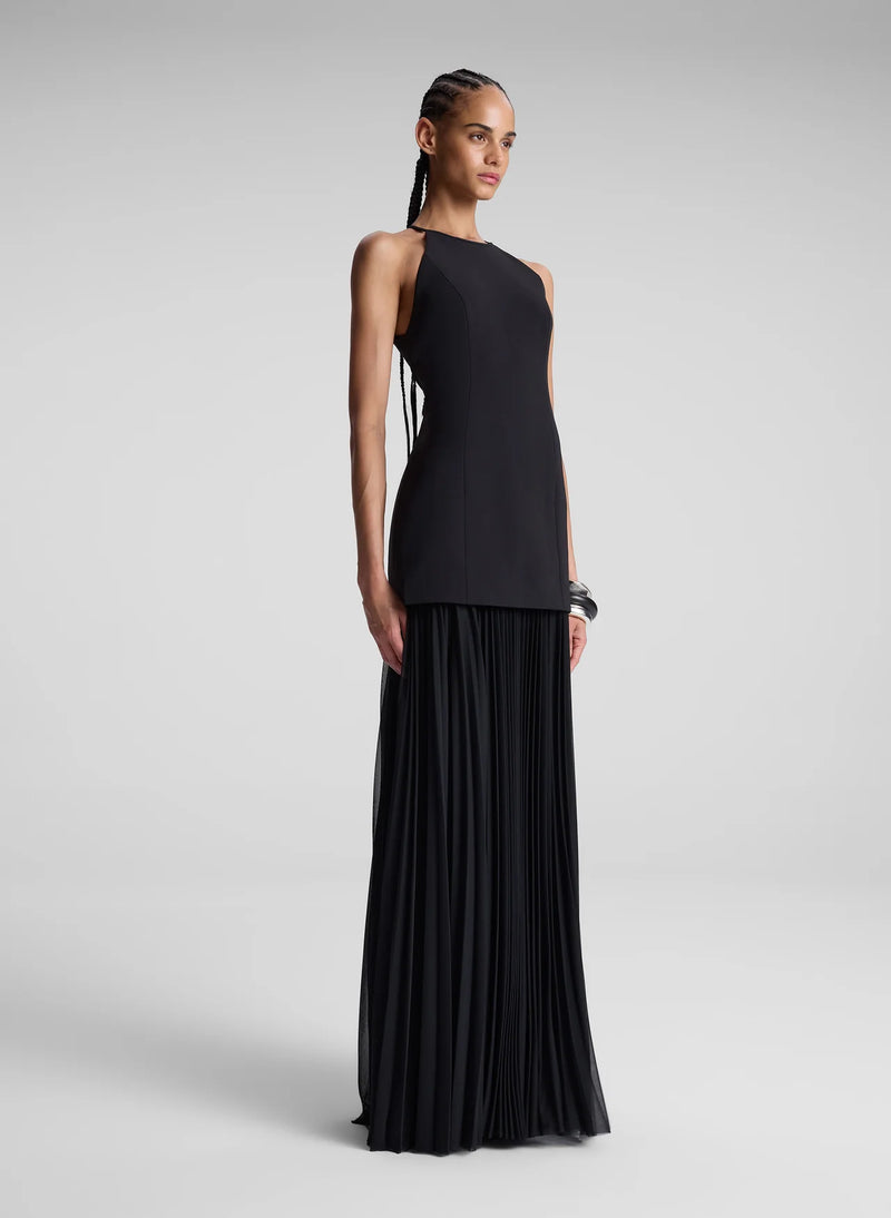 A.L.C - Lana Pleated Maxi Dress - Black