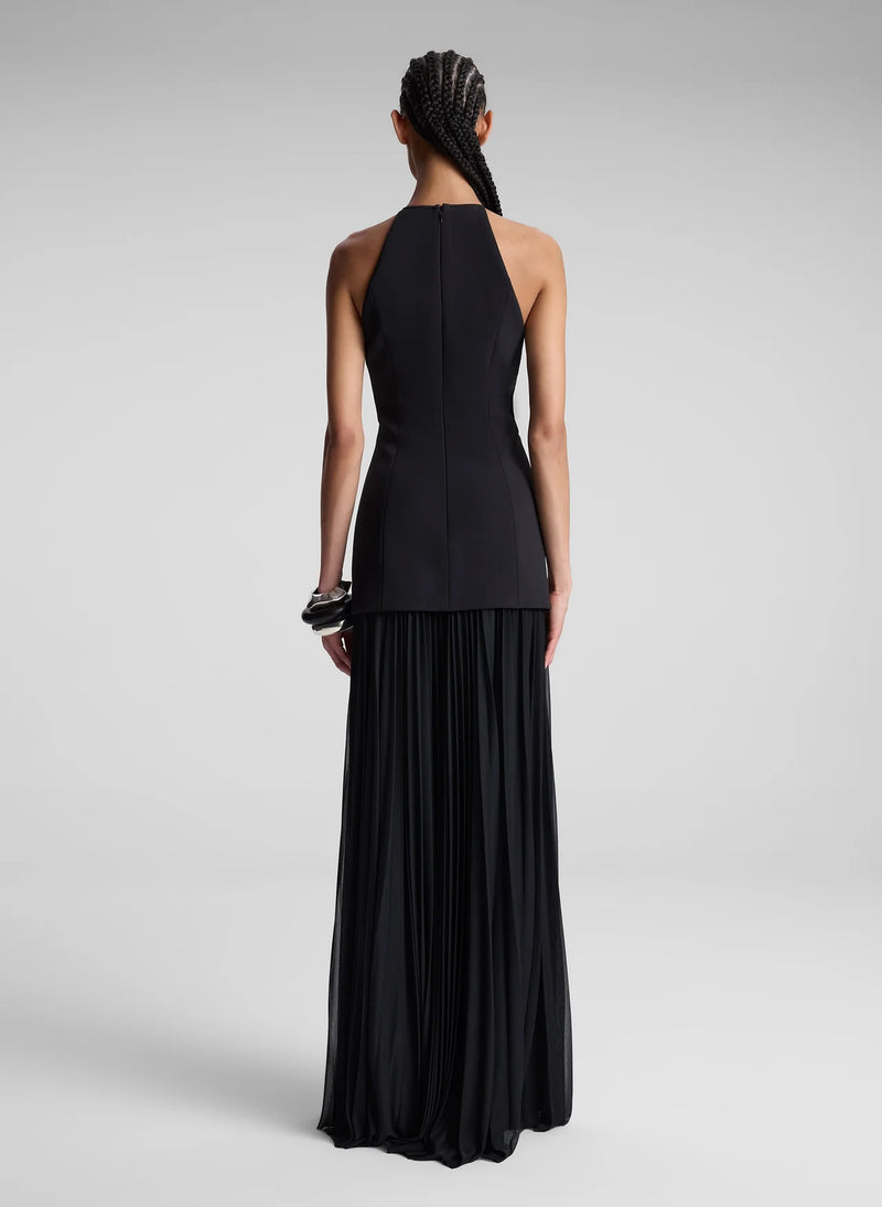 A.L.C - Lana Pleated Maxi Dress - Black