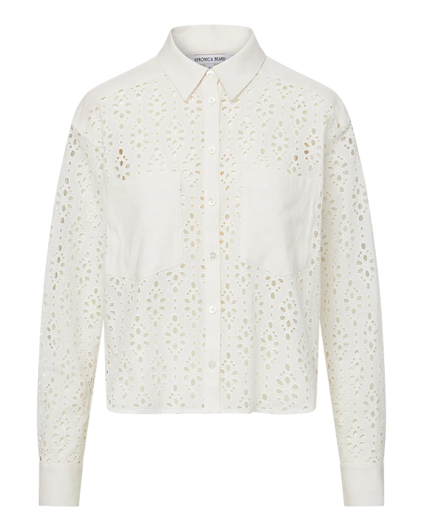 Veronica Beard - Aderes Cotton Eyelet Shirt - White