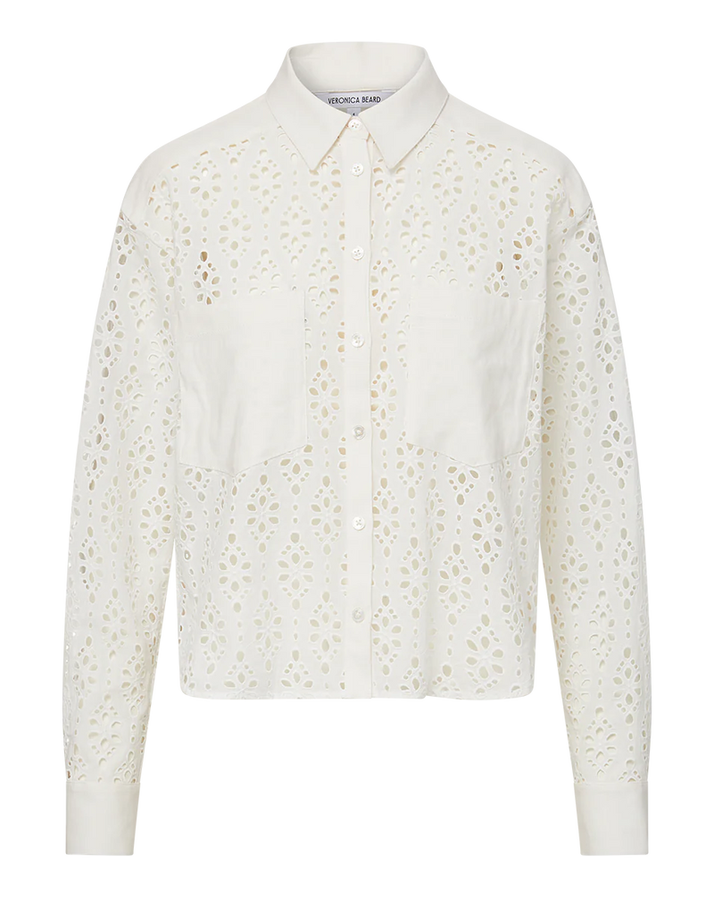 Veronica Beard - Aderes Cotton Eyelet Shirt - White