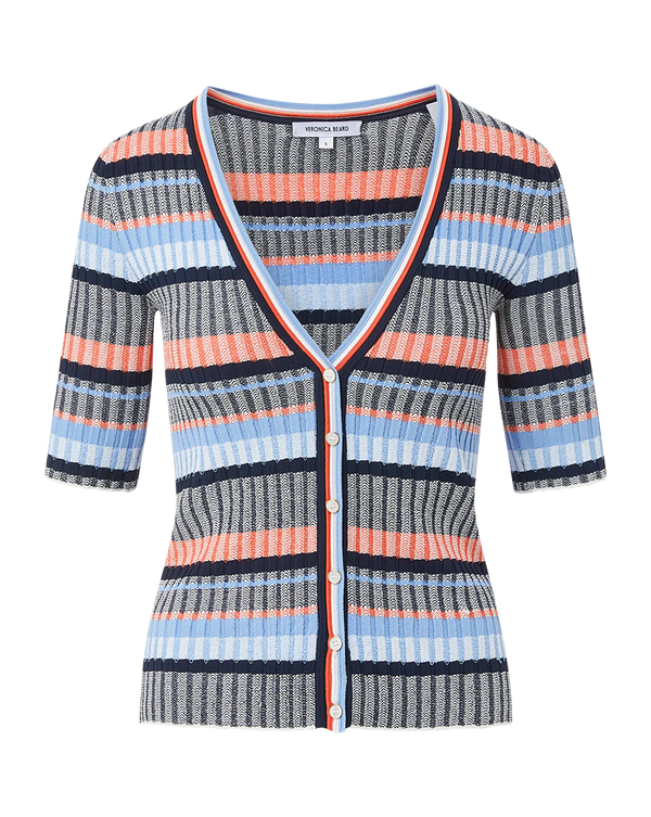 Veronica Beard - Calliope Ribbed Cardigan - Blue Multi