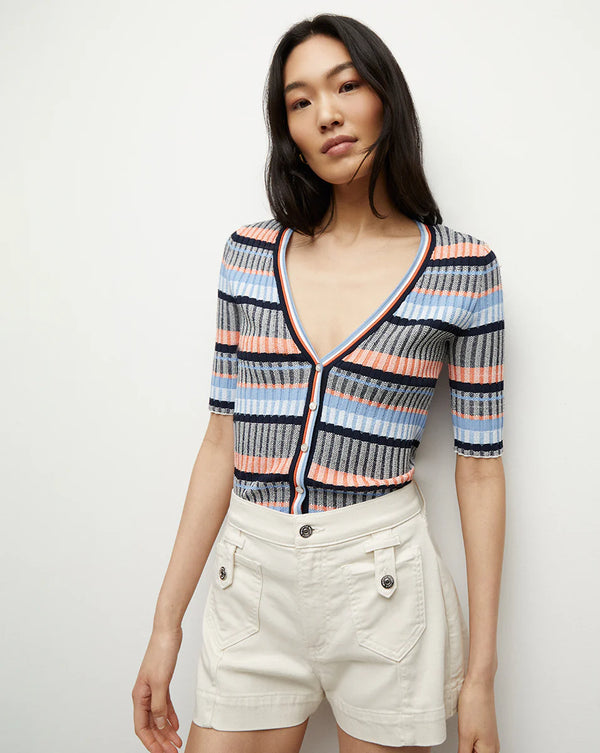 Veronica Beard - Calliope Ribbed Cardigan - Blue Multi