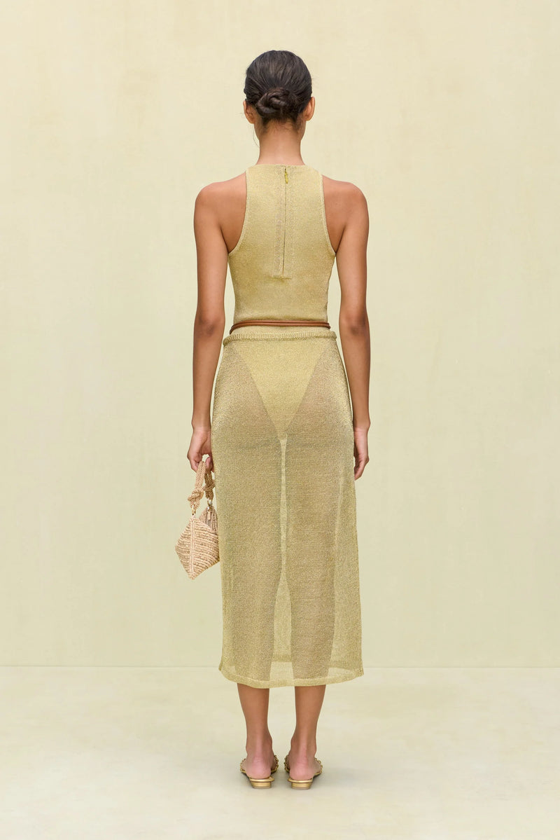 Cult Gaia - Anura Knit Skirt - Gold