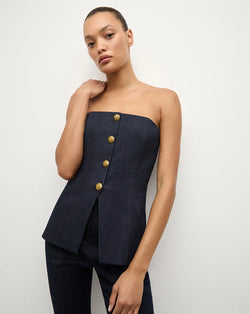 Veronica Beard - Forman Denim Bustier Top - Midnight Wash