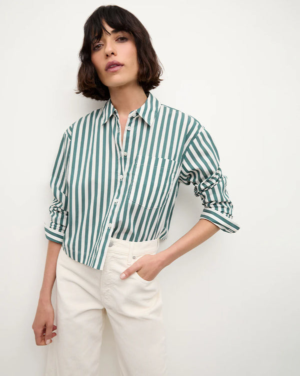 Veronica Beard - Maia Striped Top - Pine/White