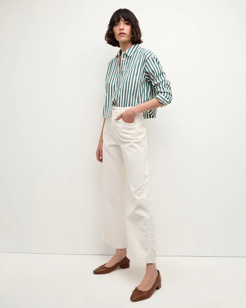 Veronica Beard - Maia Striped Top - Pine/White