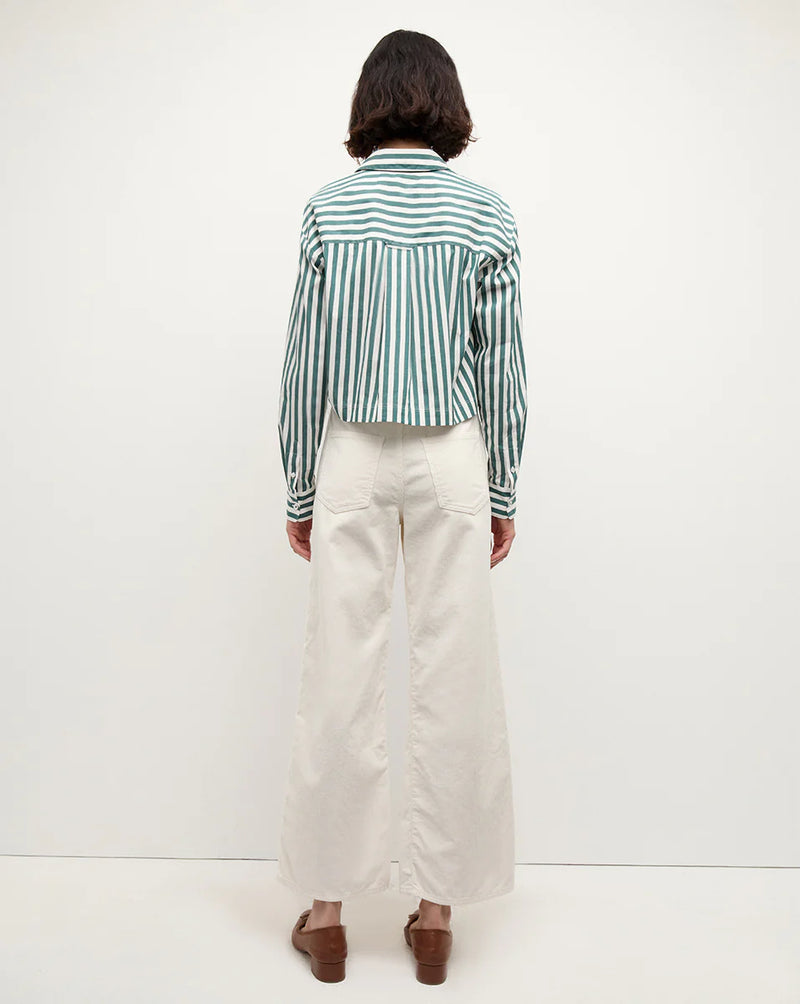 Veronica Beard - Maia Striped Top - Pine/White