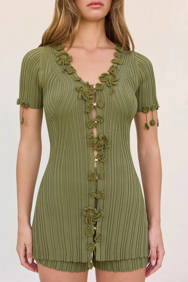 Cult Gaia - Zahara Knit Cardigan - Cedar