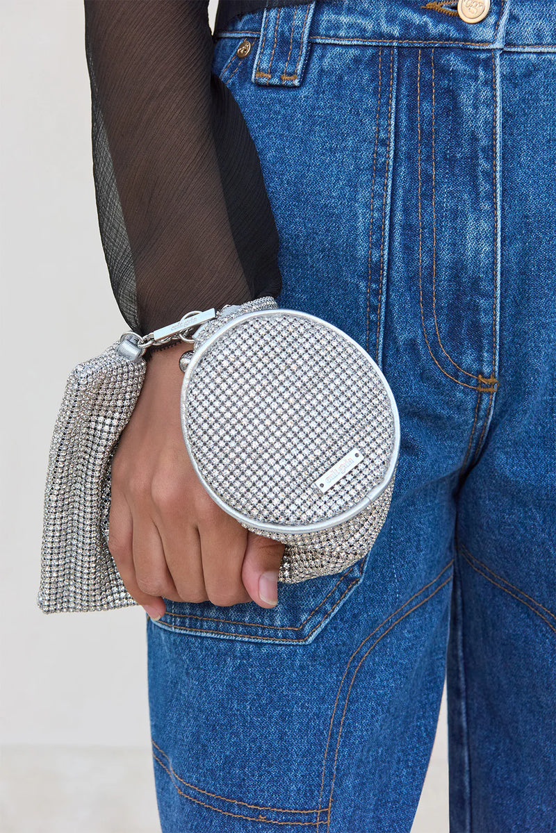 Cult Gaia - Viera Rhinestone Wristlet - Clear