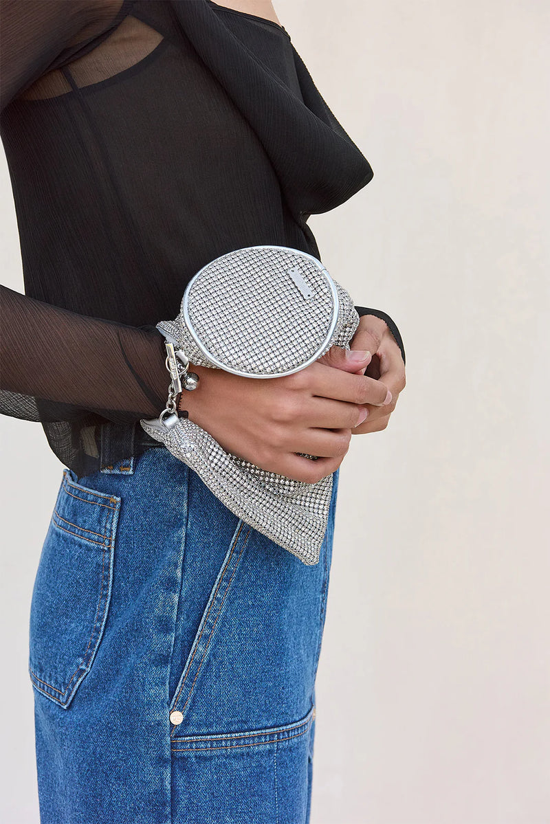 Cult Gaia - Viera Rhinestone Wristlet - Clear
