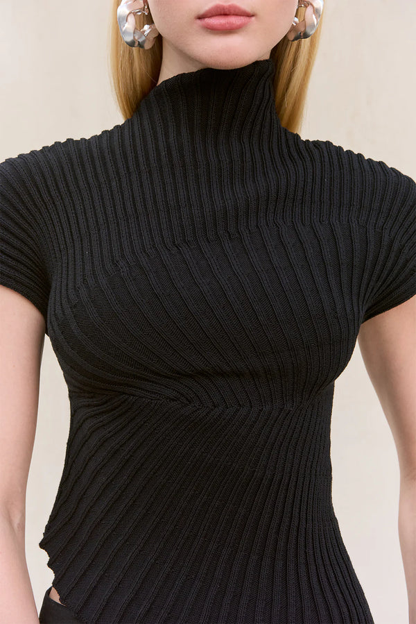 Cult Gaia - Annemie Knit Top - Black