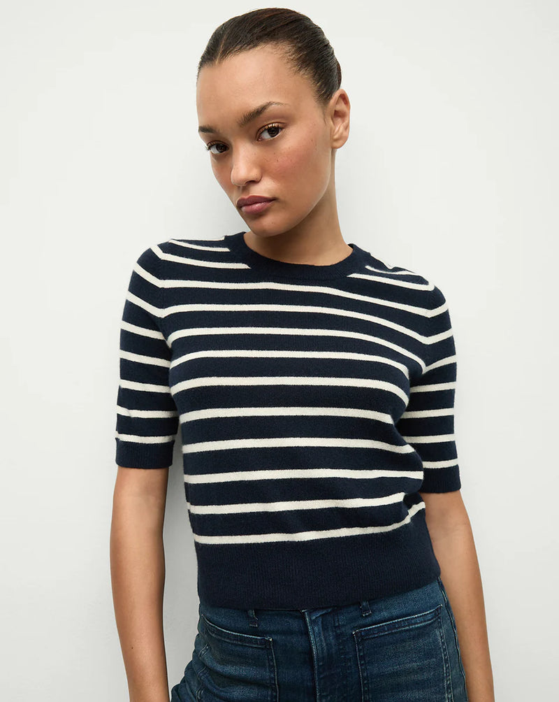 Veronica Beard - Shana Cashmere Striped Sweater - Navy/Ivory