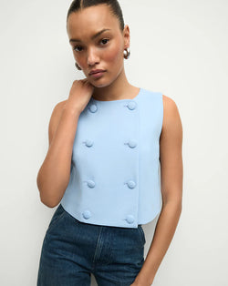 Veronica Beard - Drexley Cropped Vest - Blue Sky