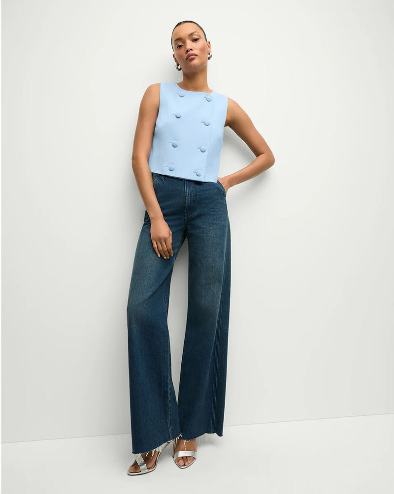 Veronica Beard - Drexley Cropped Vest - Blue Sky