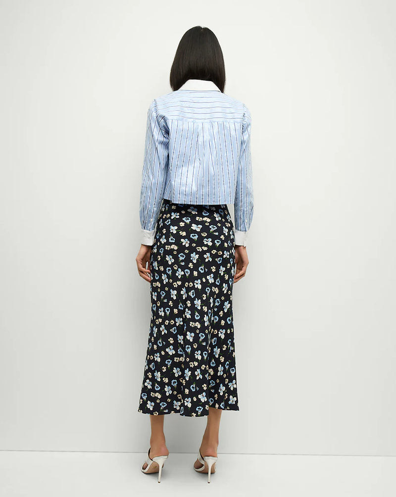 Veronica Beard - Clover Stretch-Silk Floral Skirt - Navy Multi