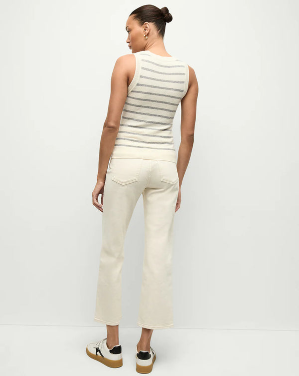 Veronica Beard - Jerrel Striped Cashmere Tank - Ivory/Heather Grey