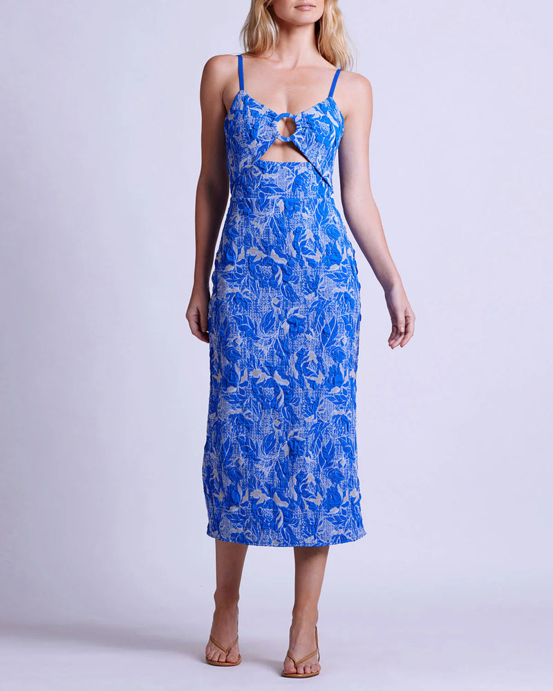 Patbo - Stretch Jacquard Midi Dress - Lapis