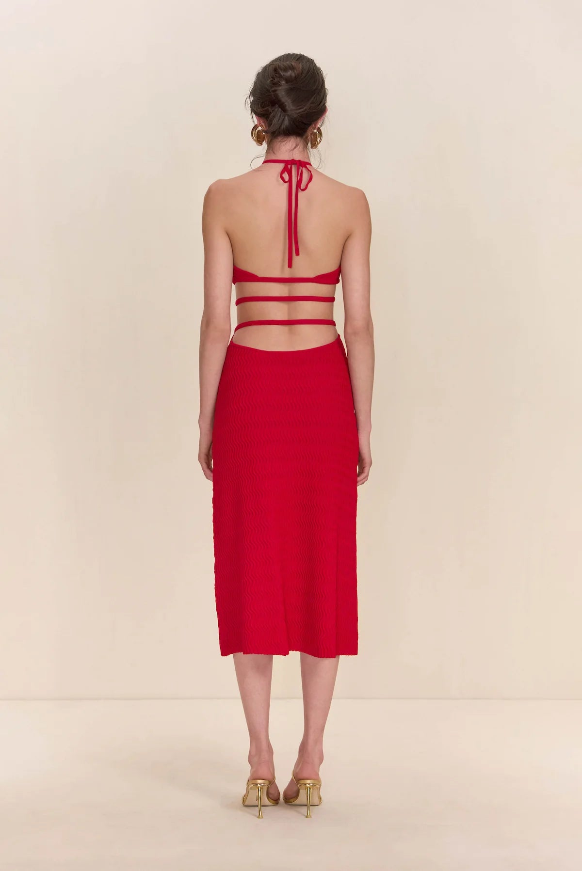 cult gaia red dress Cult Gaia - Evaleigh Knit Dress