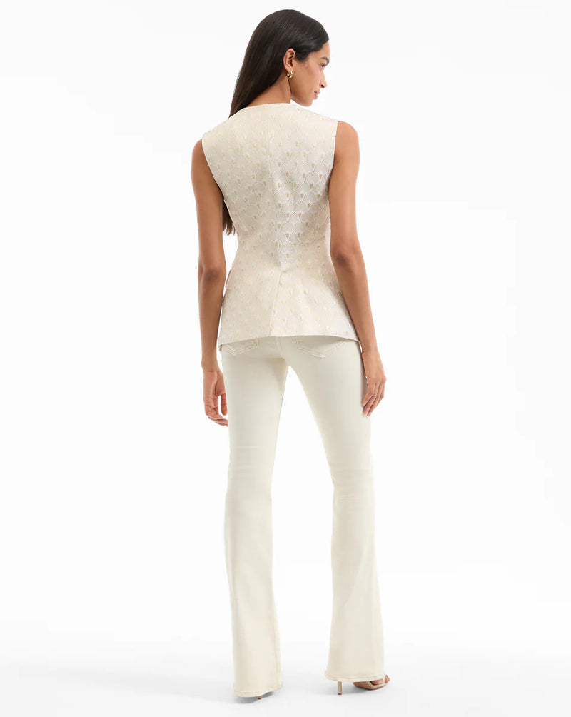 Veronica Beard - Lois Vest - Off-White/Gold