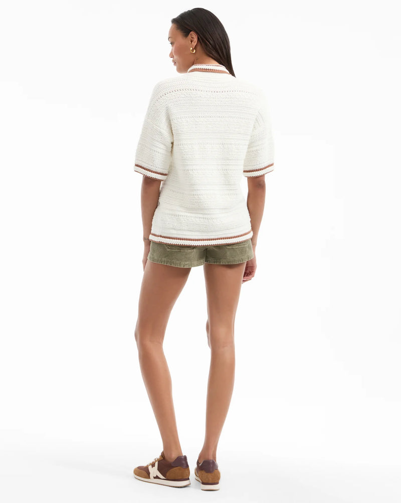 Veronica Beard - Jadine Half-Sleeve Cardigan - Dove