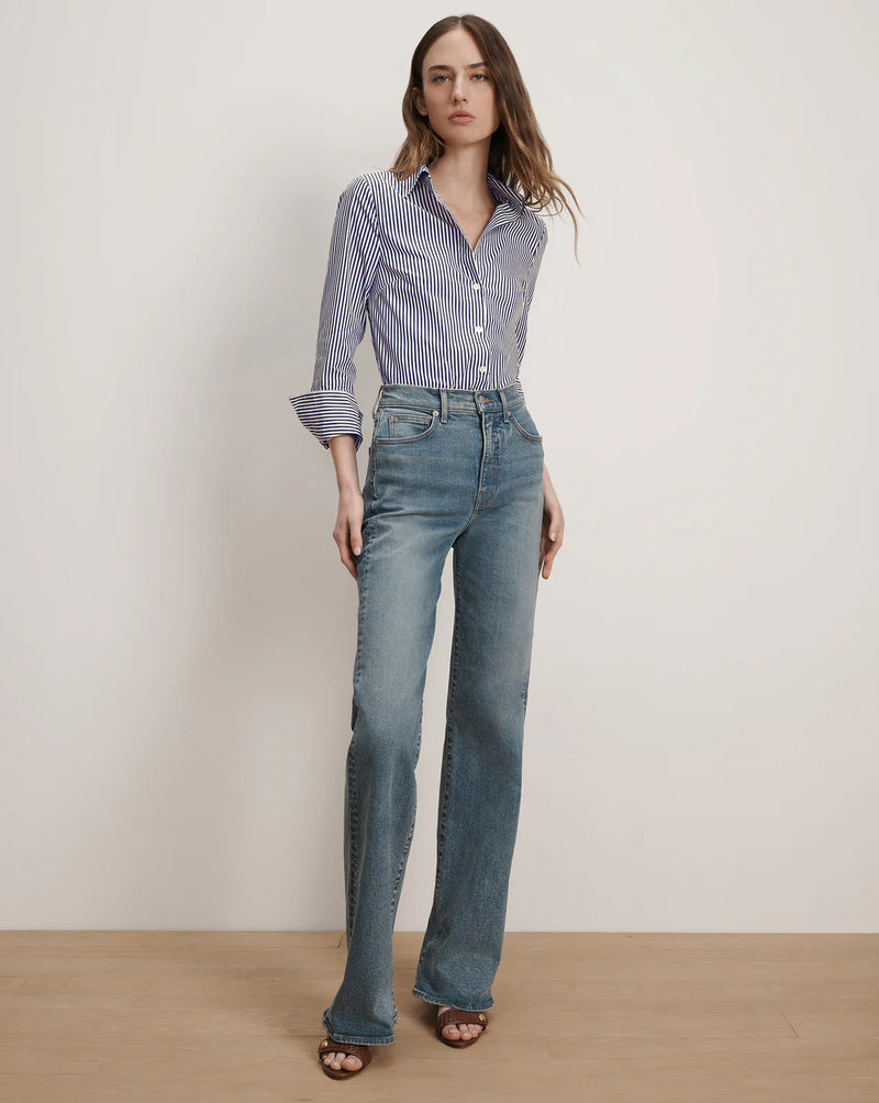 Veronica Beard - Amelia Striped Button-Down Shirt - Navy/White