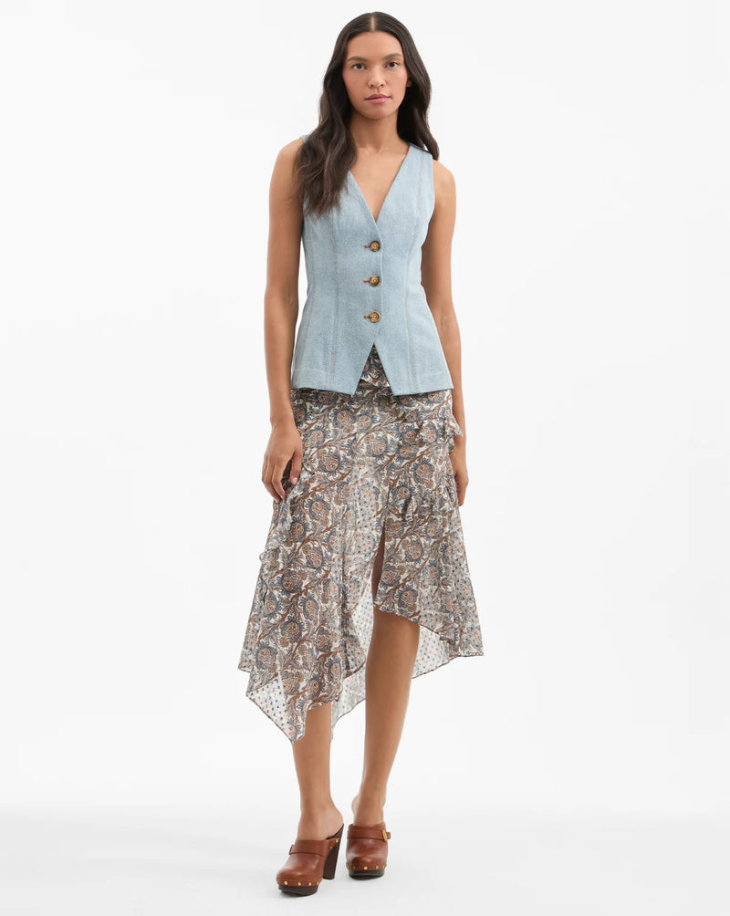 Veronica Beard - Avalina Button-Up Vest - Blue Mirage