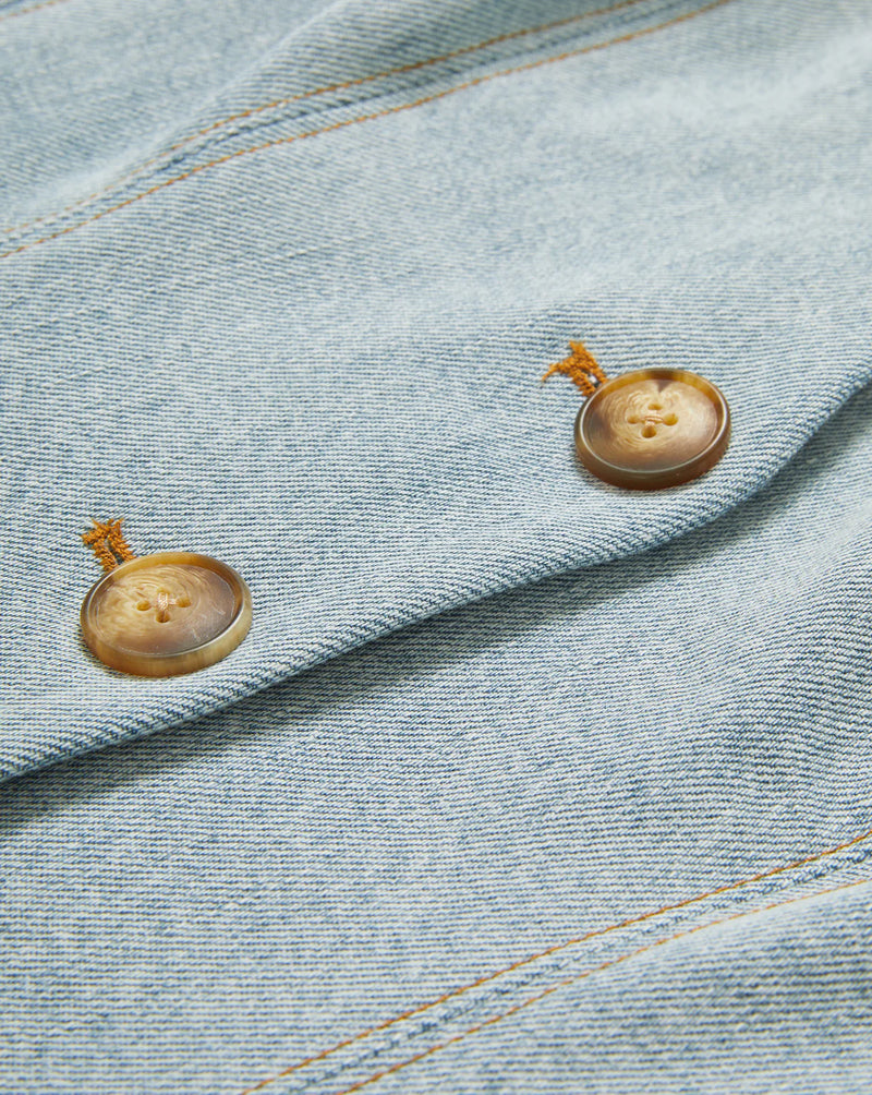 Veronica Beard - Avalina Button-Up Vest - Blue Mirage