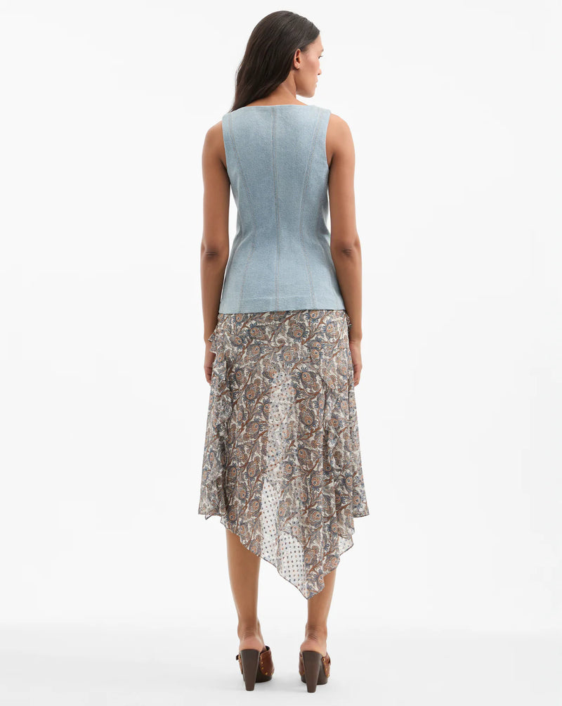 Veronica Beard - Avalina Button-Up Vest - Blue Mirage