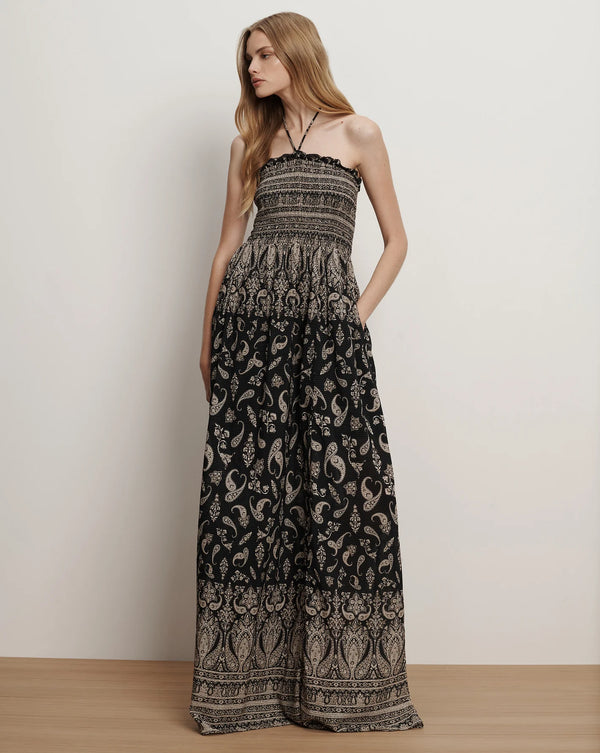 Veronica Beard - Ayanna Halter Maxi Dress - Black Multi