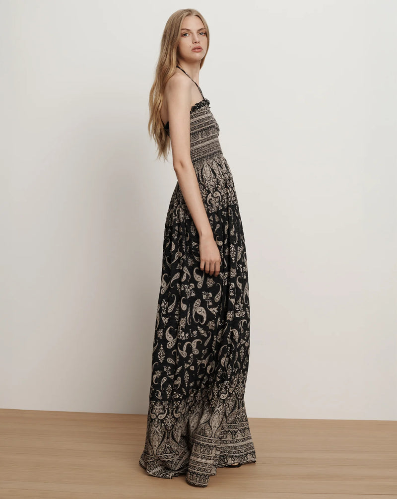 Veronica Beard - Ayanna Halter Maxi Dress - Black Multi