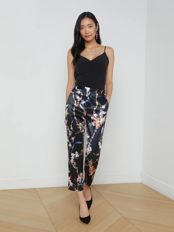 L'agence - Ludivine Trouser - Black Multi Rococo Angel