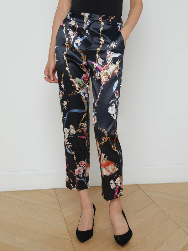 L'agence - Ludivine Trouser - Black Multi Rococo Angel