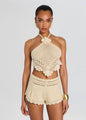Retrofete - Isaure Crochet Top - Metallic Ivory