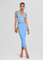 SER.O.YA - Pia Mesh Midi Skirt - Coastal Blue