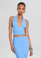 SER.O.YA - Bimini Mesh Halter Top - Coastal Blue