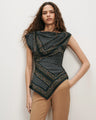 Veronica Beard - Yvonne Asymmetric Scarf Top - Heritage Navy Multi